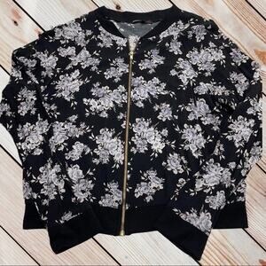 LOVE CULTURE Womens Black Floral Lightweight Zip